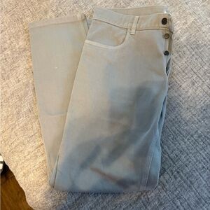 Light Gray Pants with Button Detail